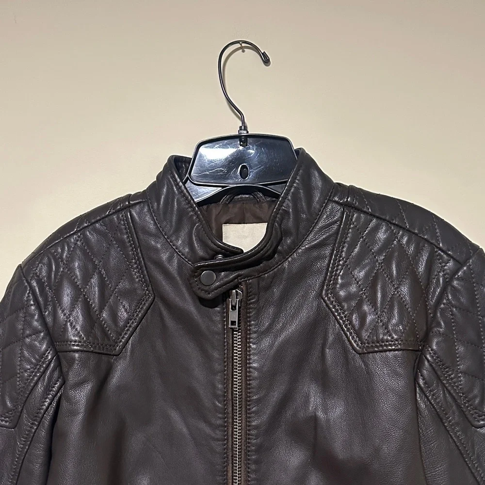 Diesel Brown Leather Jacket - Picture 2 of 7
